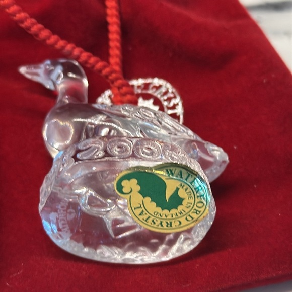 2000 WATERFORD Crystal 12 Days of Christmas 6 Geese Are Laying Crystal Ornament - Picture 2 of 7